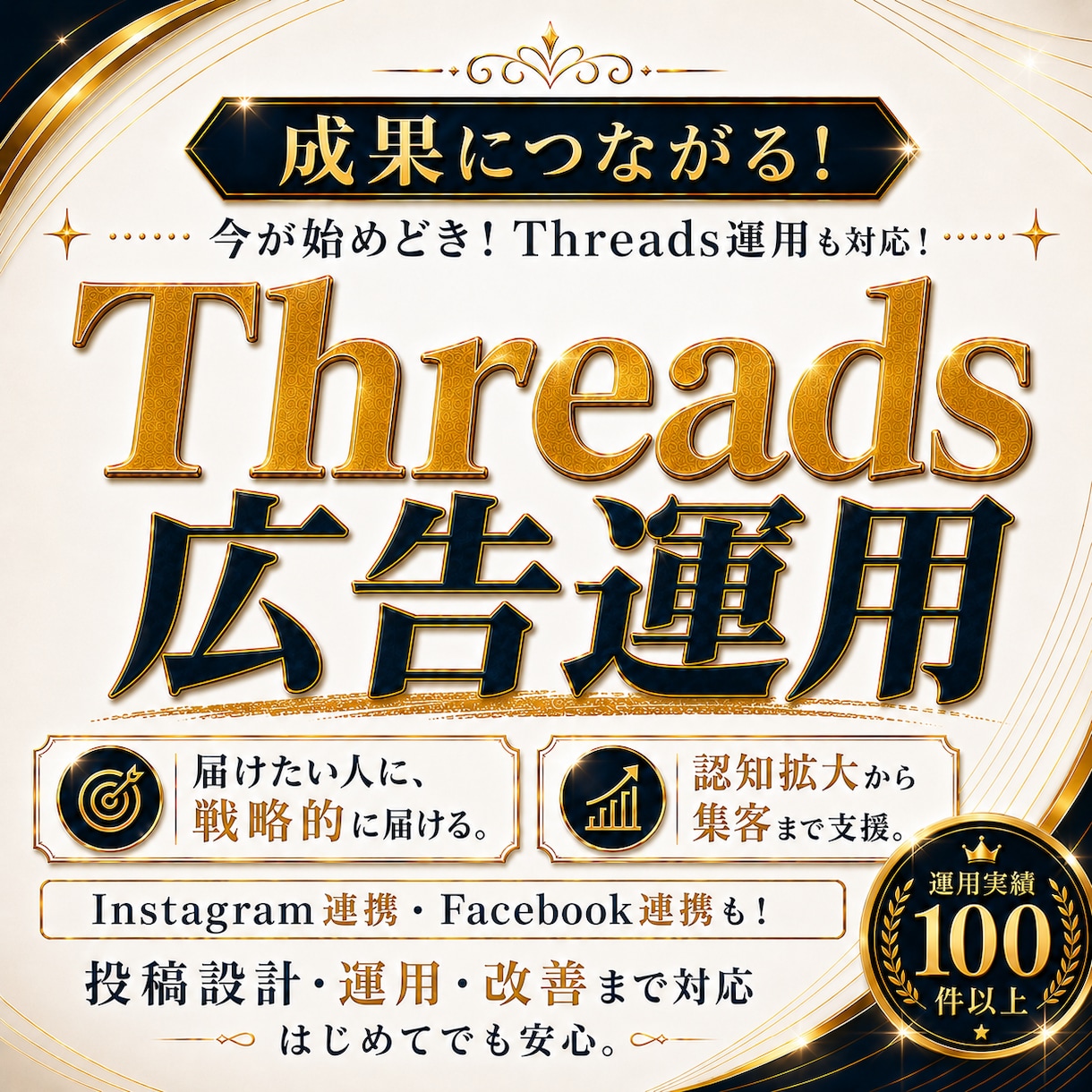 成果につながる！Threads 広告運用いたします 今が始めどき！Threads運用も対応！Iインスタ連携も対応 イメージ1