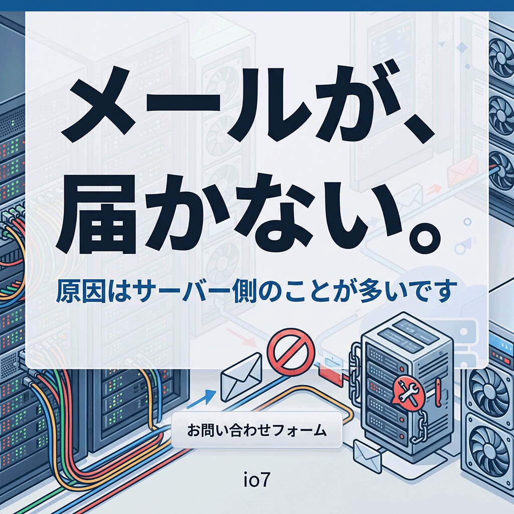 お問い合わせのメールが届かない原因を直します 送信はできるのに届かない。原因はサーバー側のことが多いです イメージ1