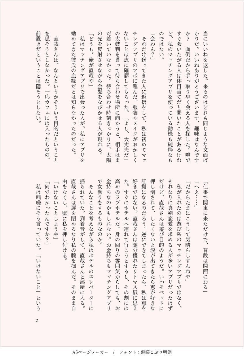 オーダーメイドで夢小説を書きます 出版経験有作家です。実績700件越え イメージ3