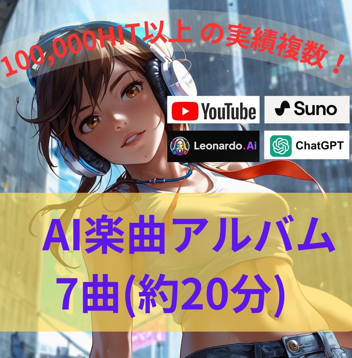 AI楽曲にてアルバム制作します AI楽曲アルバム7本約20分を制作致します イメージ1