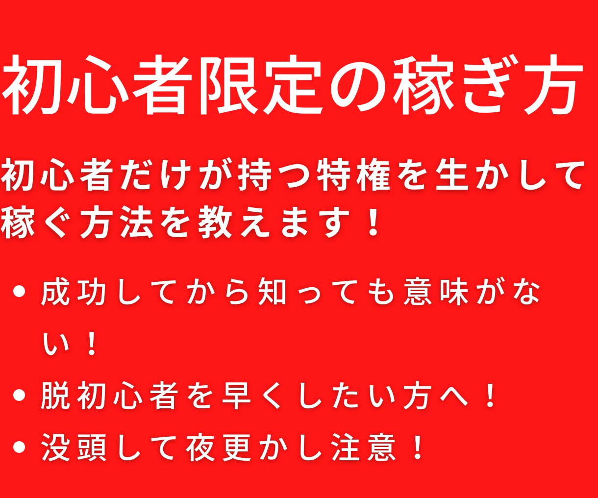 初心者だけの【特権】を生かして稼ぐ方法を教えます 【初心者限定】成功する前に読んでほしい！私の原点を教えます イメージ4