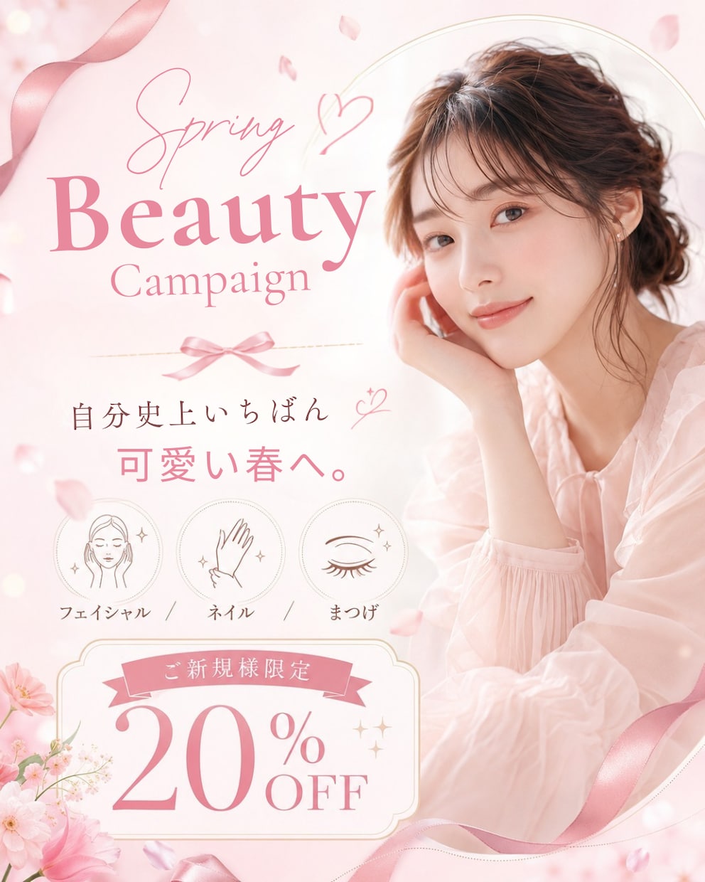 女性向けのおしゃれなチラシ・フライヤーを制作します 「美容・サロン向けの上品で伝わるデザインを制作します」 イメージ3