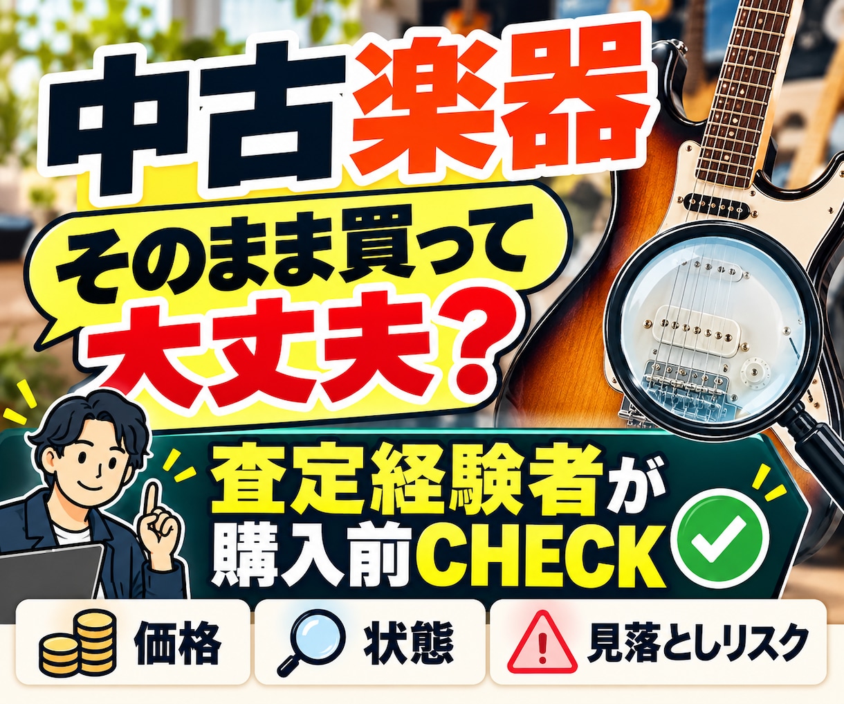中古楽器を買う前に査定経験者がチェックします 商品URLだけで価格・状態・見落としリスクを購入前チェック！ イメージ1