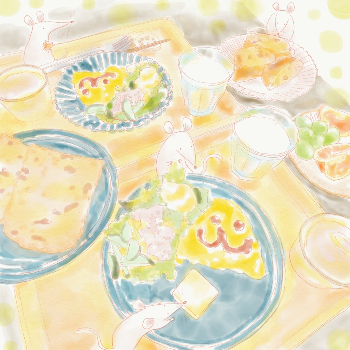 写真から優しい雰囲気のイラストを描きます 絵の中で動物が生活しているような絵本風のイラストに仕上げます イメージ1