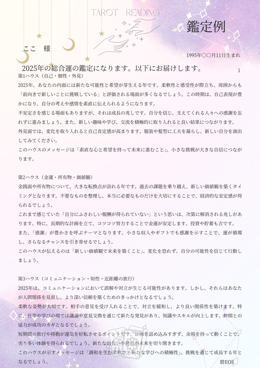 新年】２０２５年のあなたの運勢をタロット鑑定します ホロスコープスプレッド13枚であなたの2025年を紐解きます イメージ2