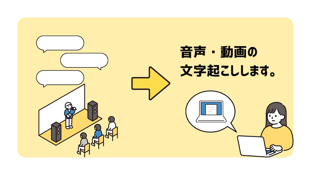 音声をテキスト化、データ入力代行いたします 忙しいあなたの代わりに文字起こし・データ入力を承ります。 イメージ1