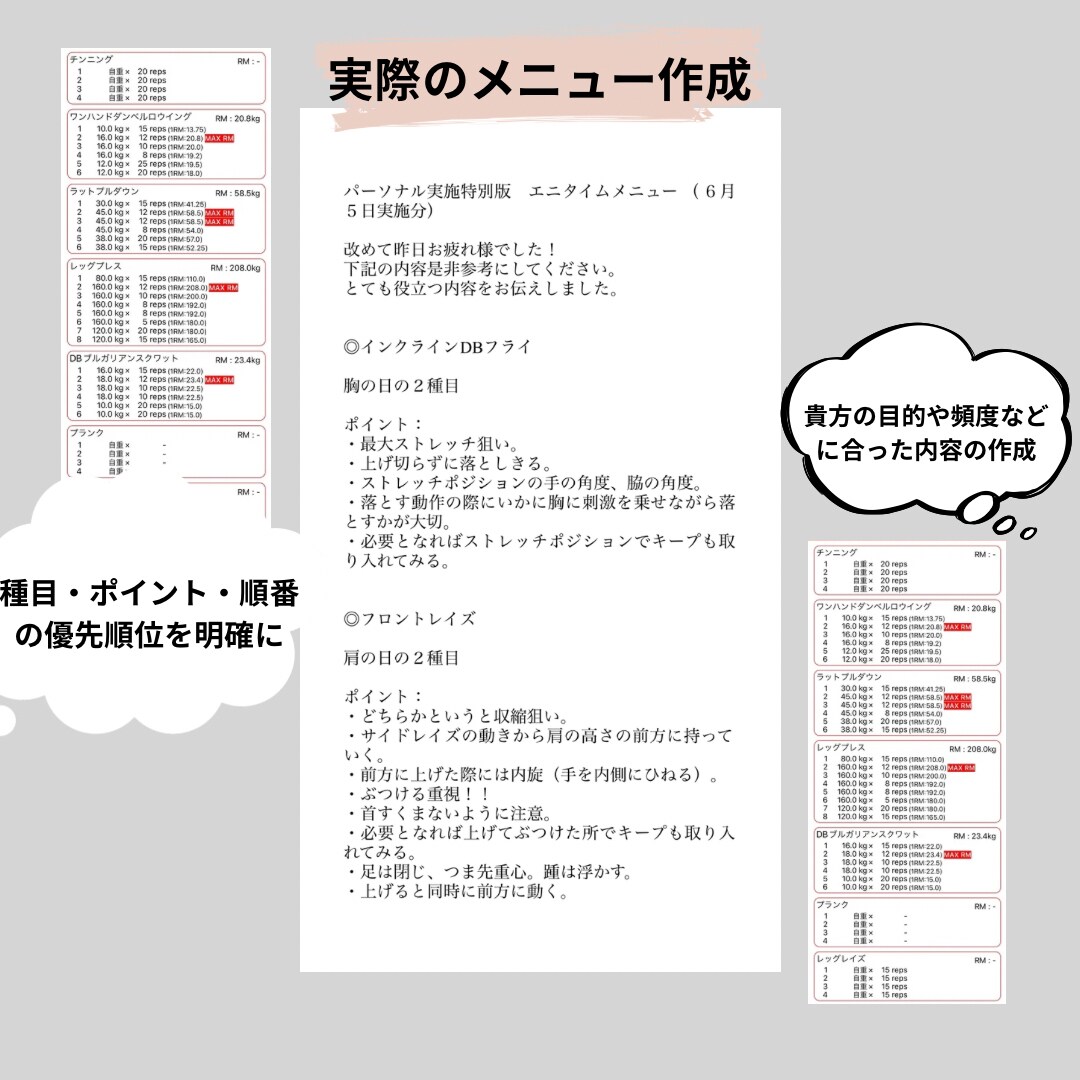 元某大手トレーナーがトレーニングメニュー作成します ジム・自宅・外出先どこでもOK！あなたに合ったメニューの提供 イメージ4