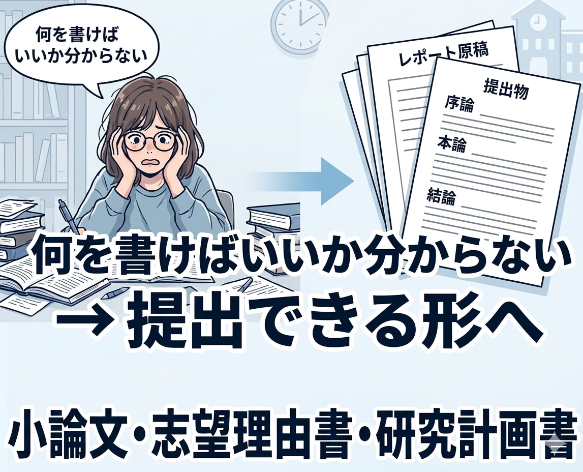 小論文・志望理由書・研究計画書等のお手伝いをします 「何を書けばいいか分からない」段階から対応 イメージ1