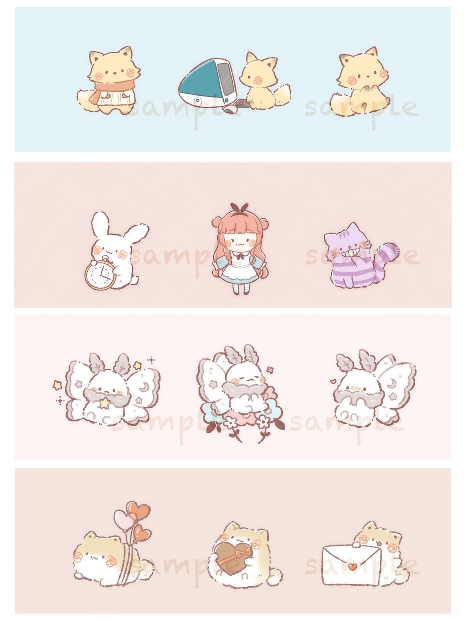 お好きな組み合わせで3点セットのイラストを描きます アイコン、ヘッダー、素材などお好きな用途で使用可能です◎ イメージ8