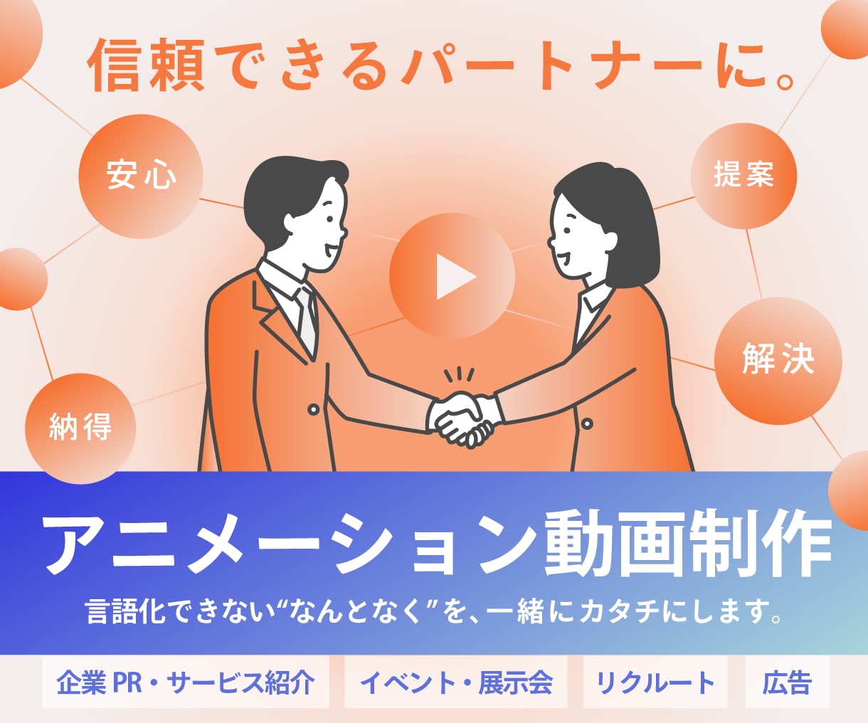 丸投げOK！ワンストップで動画を制作いたします 丁寧なコミュニケーション・提案で信頼いただいています。 イメージ1