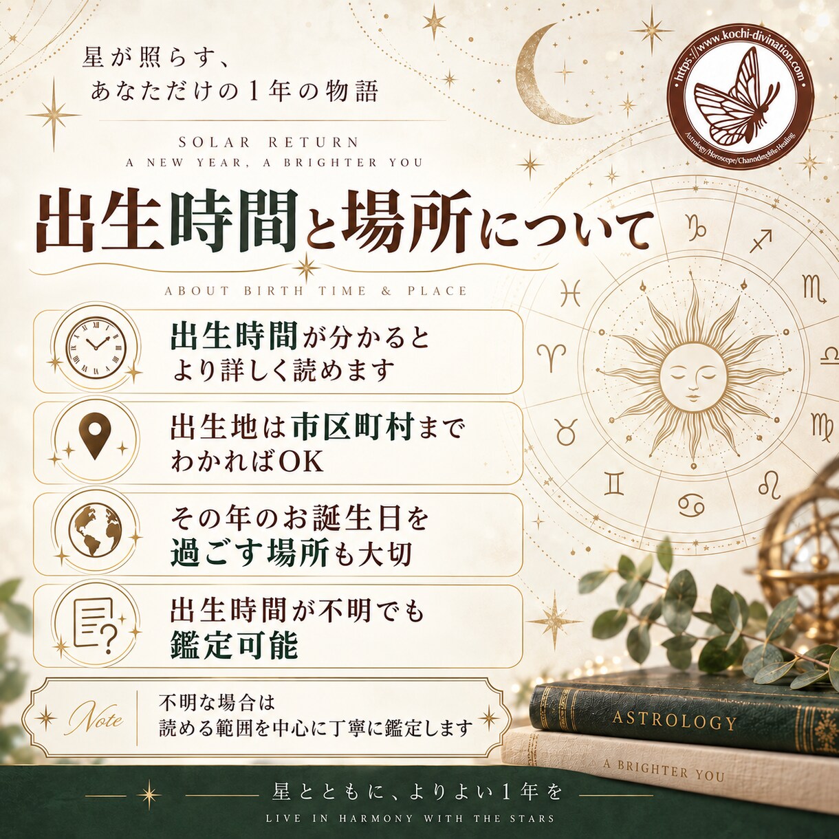 ソーラーリターン図で誕生日から1年を読み解きます テーマ・仕事・恋愛・転機を「1年の星図」から読み解きます イメージ6