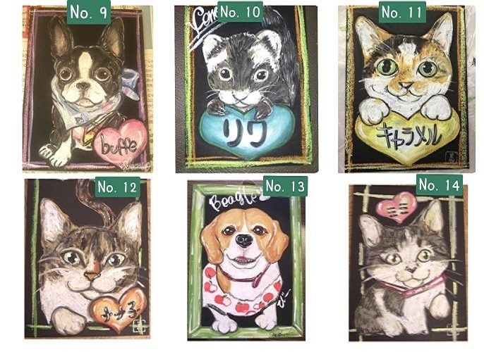 ペット似顔絵師★ハガキサイズペット似顔絵描きます ペット専門似顔絵師がチョークアートのペット似顔絵描きます イメージ5