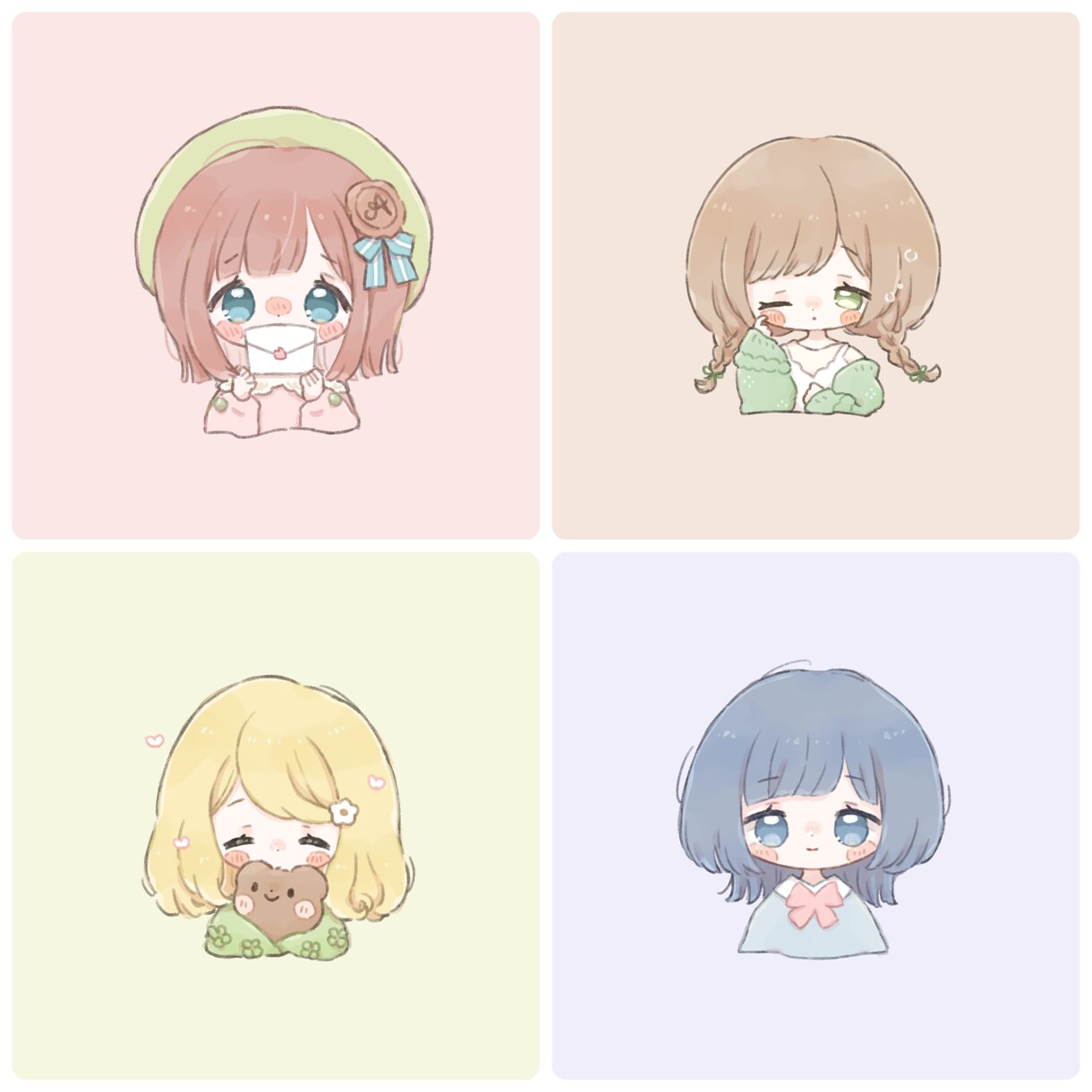 ふんわり＊ゆる可愛いアイコンをお描きします 淡い色とゆるいタッチで優しい印象になります◎ イメージ1
