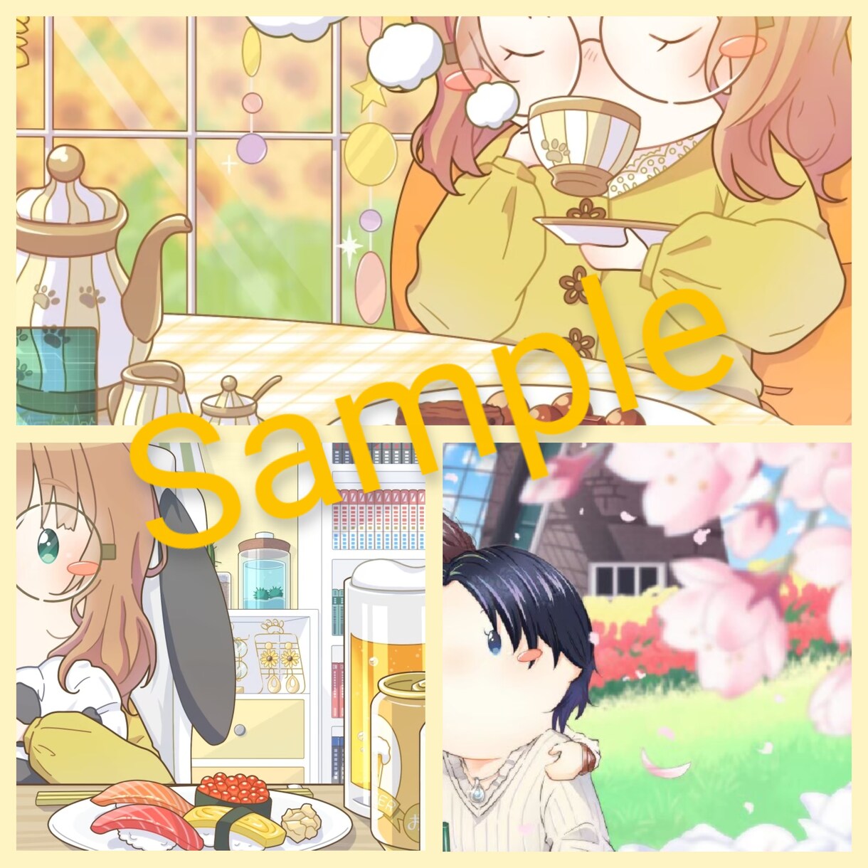 絵本風のほっこりするイラストお描きいたします 挿絵やご友人への贈り物などお好きなサイズでお作りいたします イメージ8