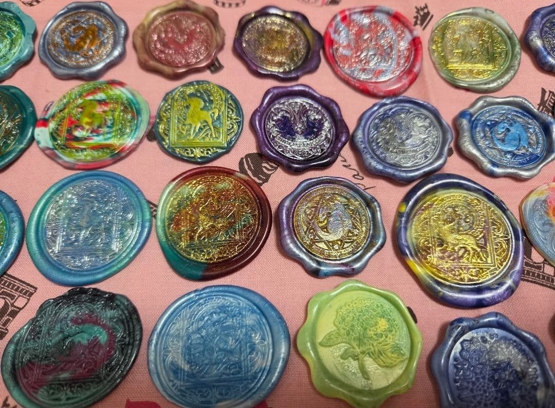 魔法・幻想マーブルのシーリングスタンプお届けします 色味の指定OK！両面テープ付きの幻想的なスタンプをお届け！ イメージ1
