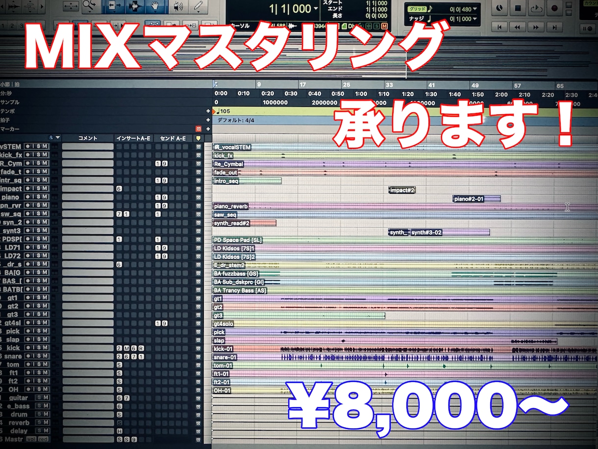安く早くMIXマスタリングを提供します バンドサウンドや生ドラムのMIXに自信有り イメージ1