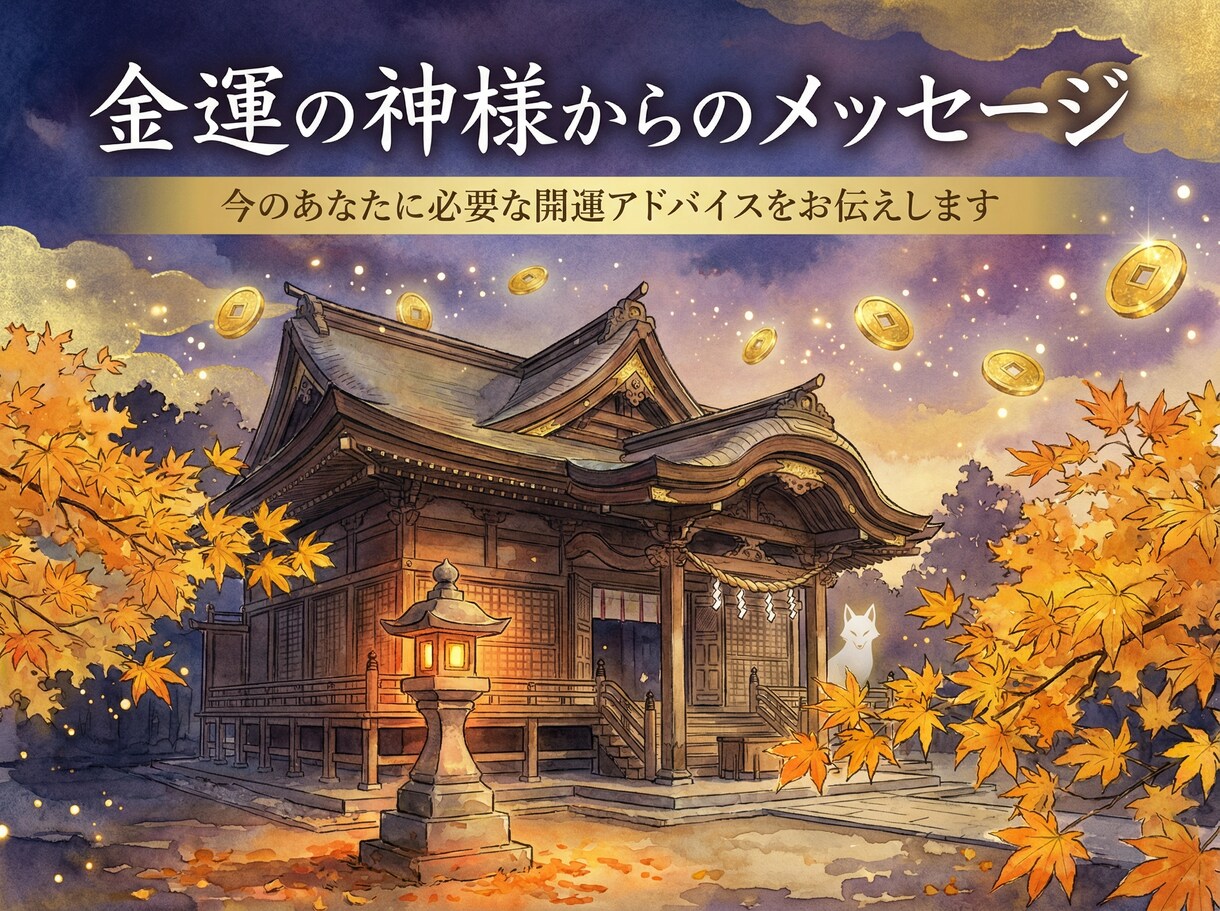 金運の神様からのメッセージをお伝えします 金運を上げるために今のあなたに必要なアドバイスとは？ イメージ1
