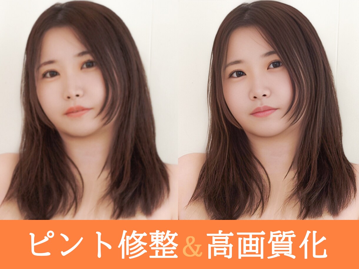 画像の高画質化ピント修整と高画質化します ボケた画像のピントを修正し、高画質化します。 イメージ1
