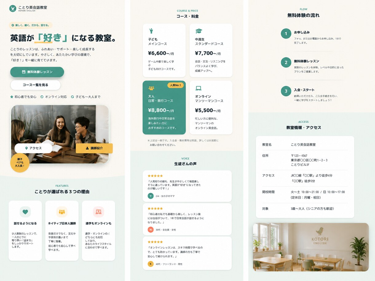 名刺代わりの1ページHPを即日〜3日で作ります 原稿を埋めるだけ、パッとHPの用意ができます。 イメージ9