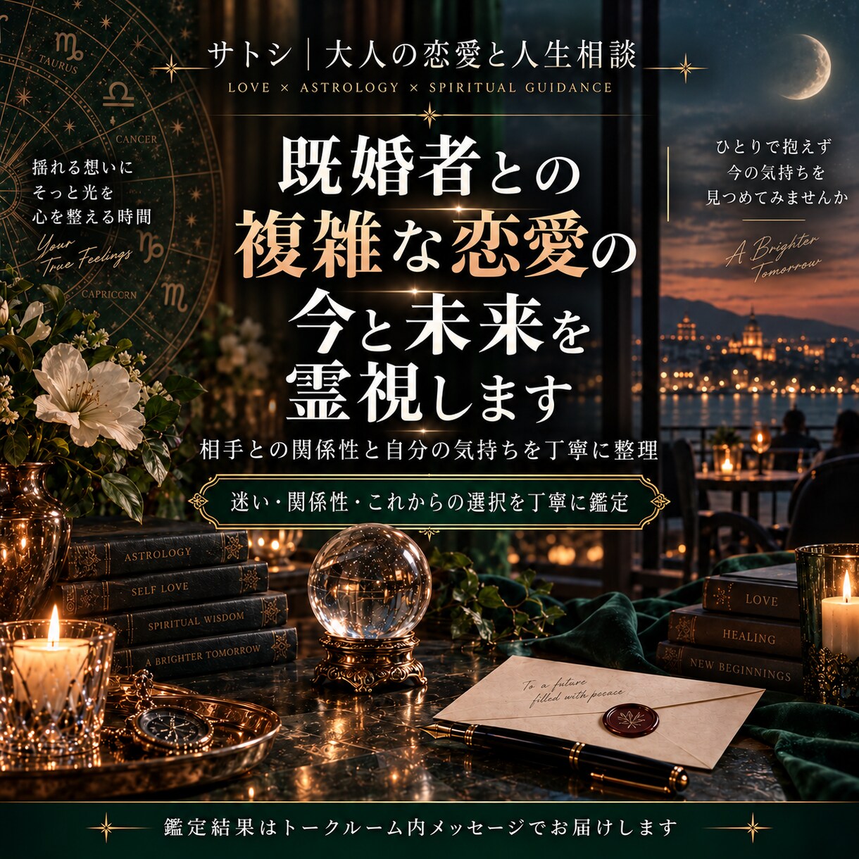 既婚者との複雑な恋愛の今と未来を霊視します 相手との関係性と自分の気持ちを丁寧に整理 イメージ1