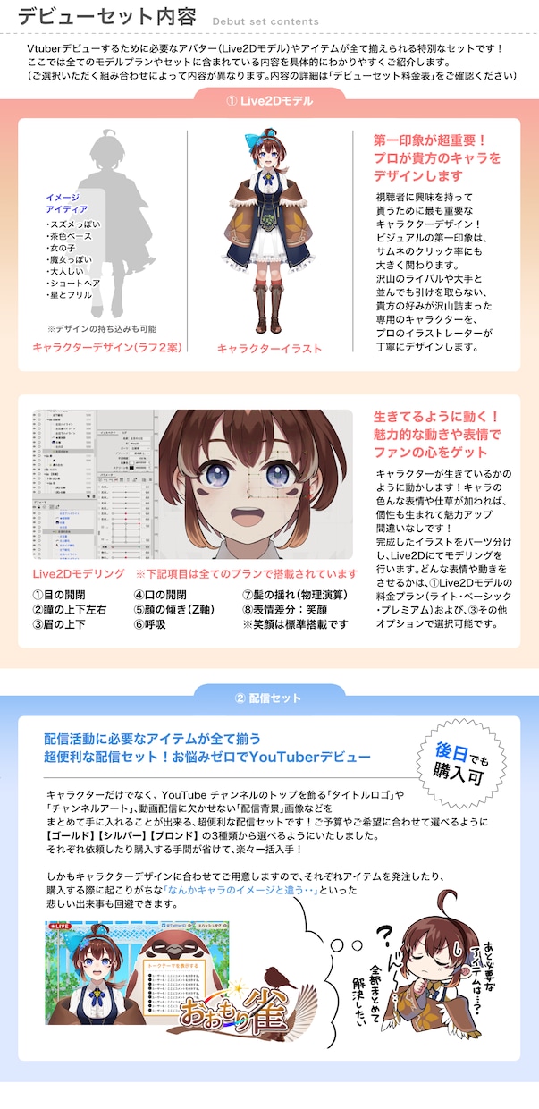 高品質Vtuber！企業並イラスト＋モデル作ります Live2Dモデル・ロゴ・ミニキャラ・デビュー素材全て揃う！ イメージ5