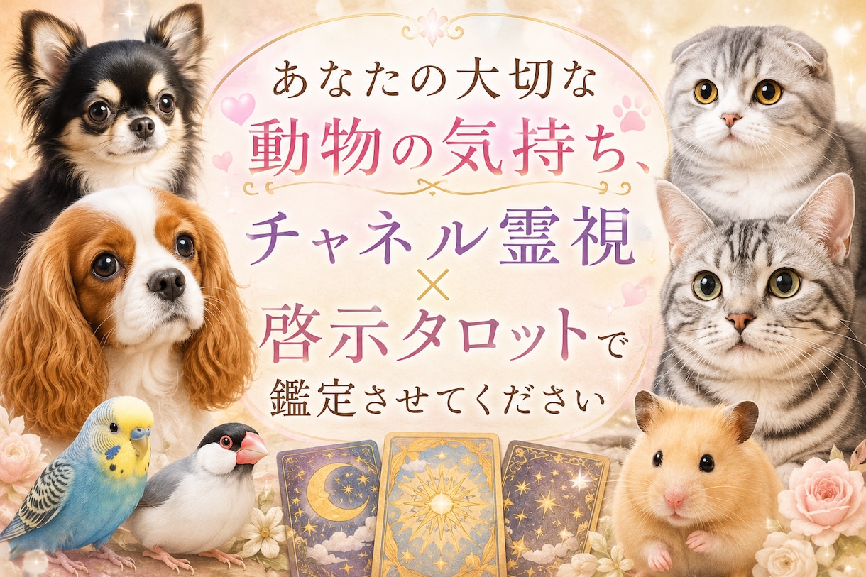 貴方の大切な動物の気持ち占います 西洋タロットでチャネリング霊視鑑定致します イメージ1