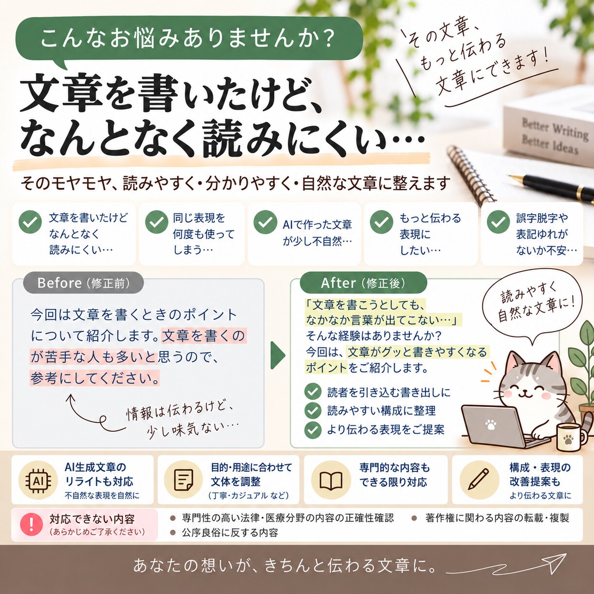 文章の校正・リライトを承ります 丁寧・迅速対応。誤字脱字チェック〜読みやすさ向上まで イメージ2