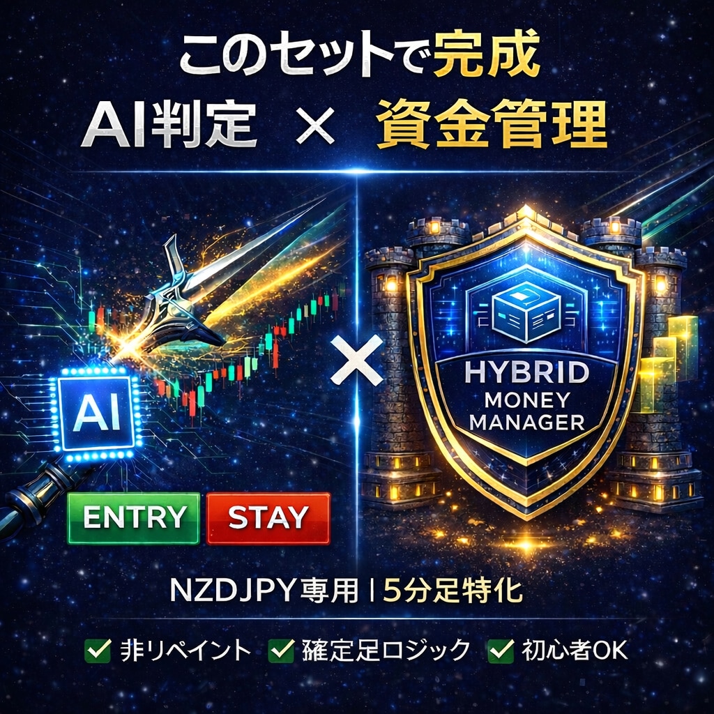 HYBRID ｜AI判定×資金管理セット提供します これ1つでバイナリーに必要な利益最大化環境が整います。 イメージ1