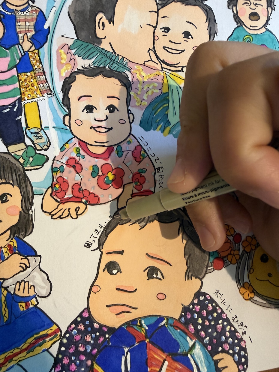 写真からA4サイズのコラージュ原画を制作します 写真10枚をもとに、A4原画一点を仕上げます イメージ2