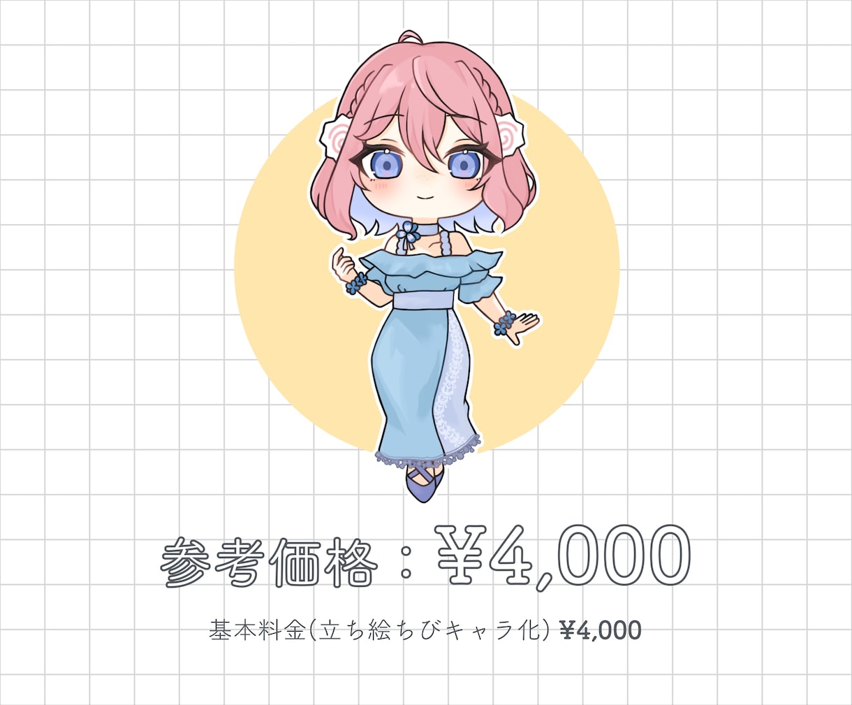 等身イラストを構図そのままちびキャラ化します 商用◎ 二次利用◎ オリ曲グッズ・配信活動などに！ イメージ3