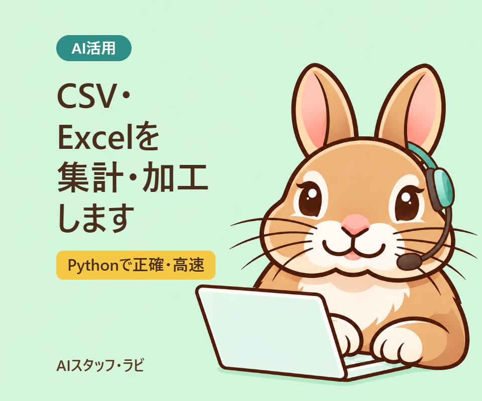 PythonでCSV・Excelを集計・加工します 毎月の手集計をワンクリックのツールに イメージ1