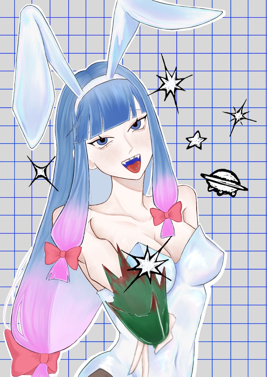実績作り期間価格！ SNSアイコンや一枚絵描きます 厚塗り風味で平成可愛い・病み可愛いを基調とした絵を描きます！ イメージ1
