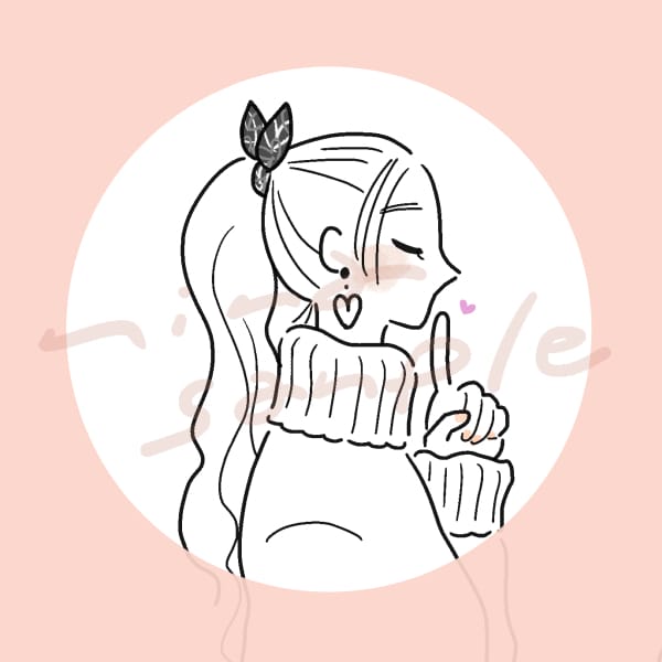 シンプルでかわいい♡アイコンイラスト描きます ♡小物やポーズ無料 ♡即日対応します イメージ1