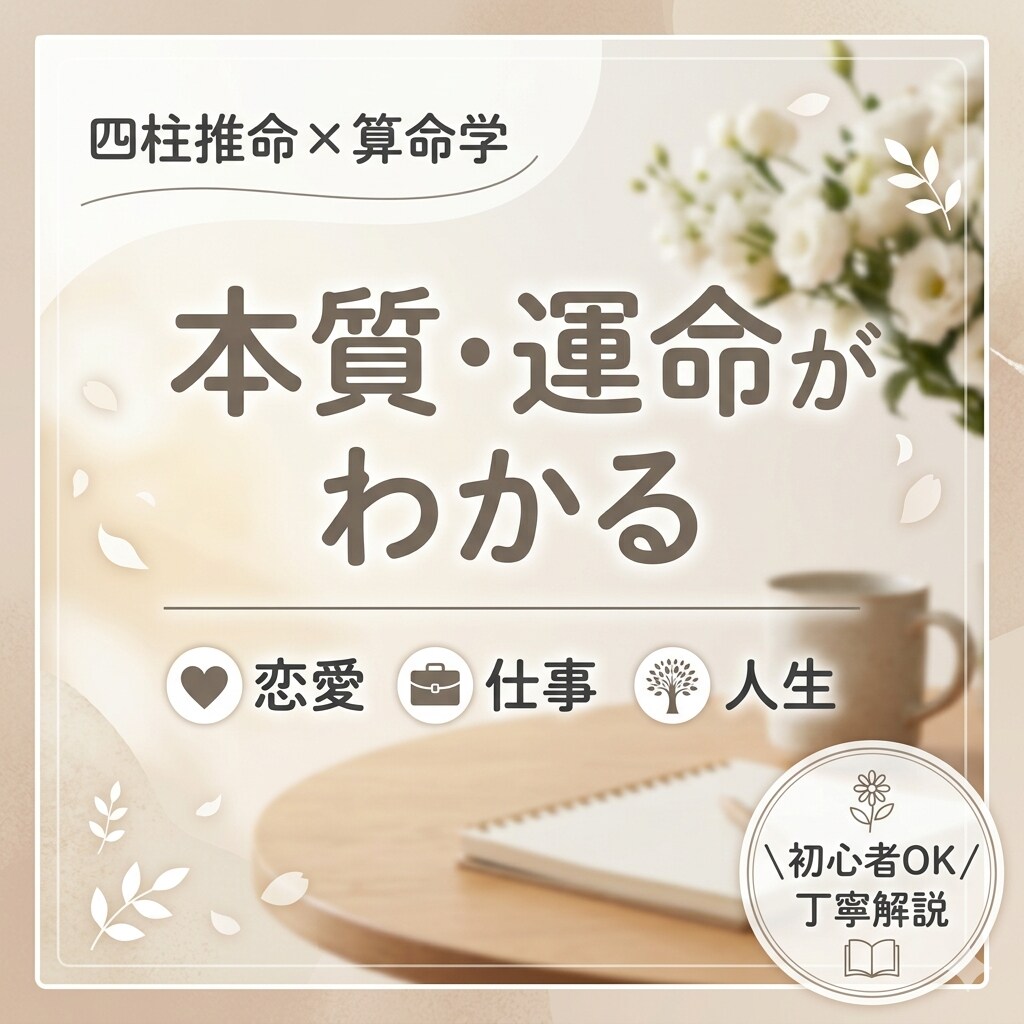 四柱推命×算命学で本質・才能・運命を読み解きます 繊細・感受性が強いあなたへそっと寄り添います イメージ1