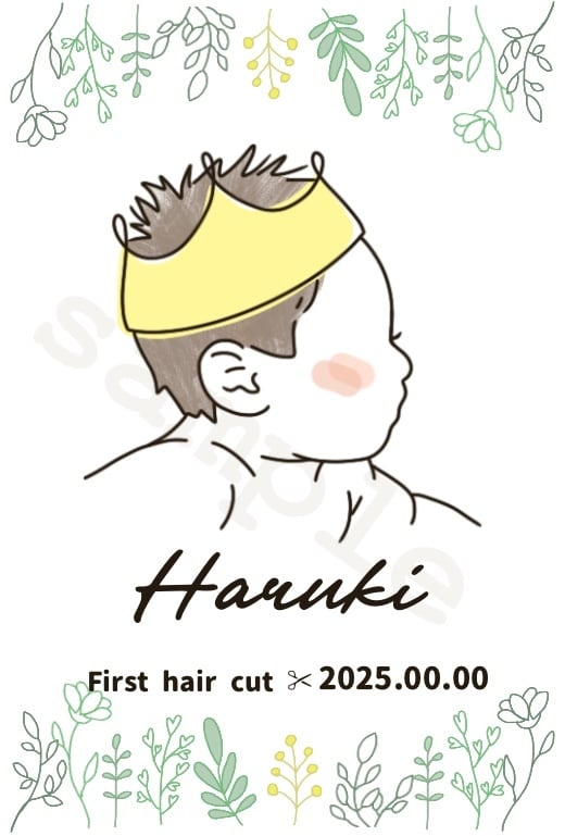 お子さまのファーストヘアカットのイラスト作成します 記念を形に残しませんか？お写真を元に似顔絵を作成いたします♡ イメージ4