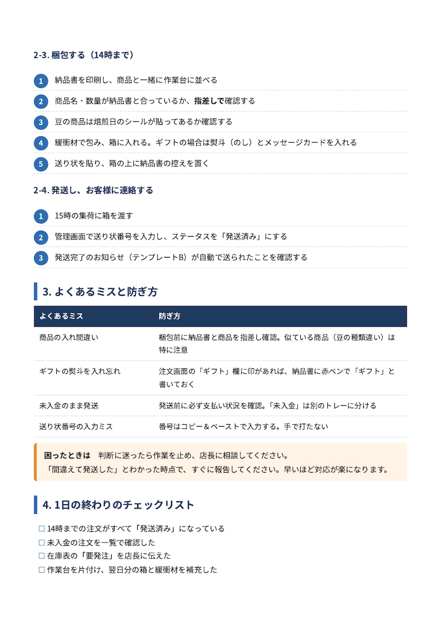 誰でも分かる業務マニュアル・手順書を作成します 口頭の説明やメモから、新人が迷わない手順書に イメージ4