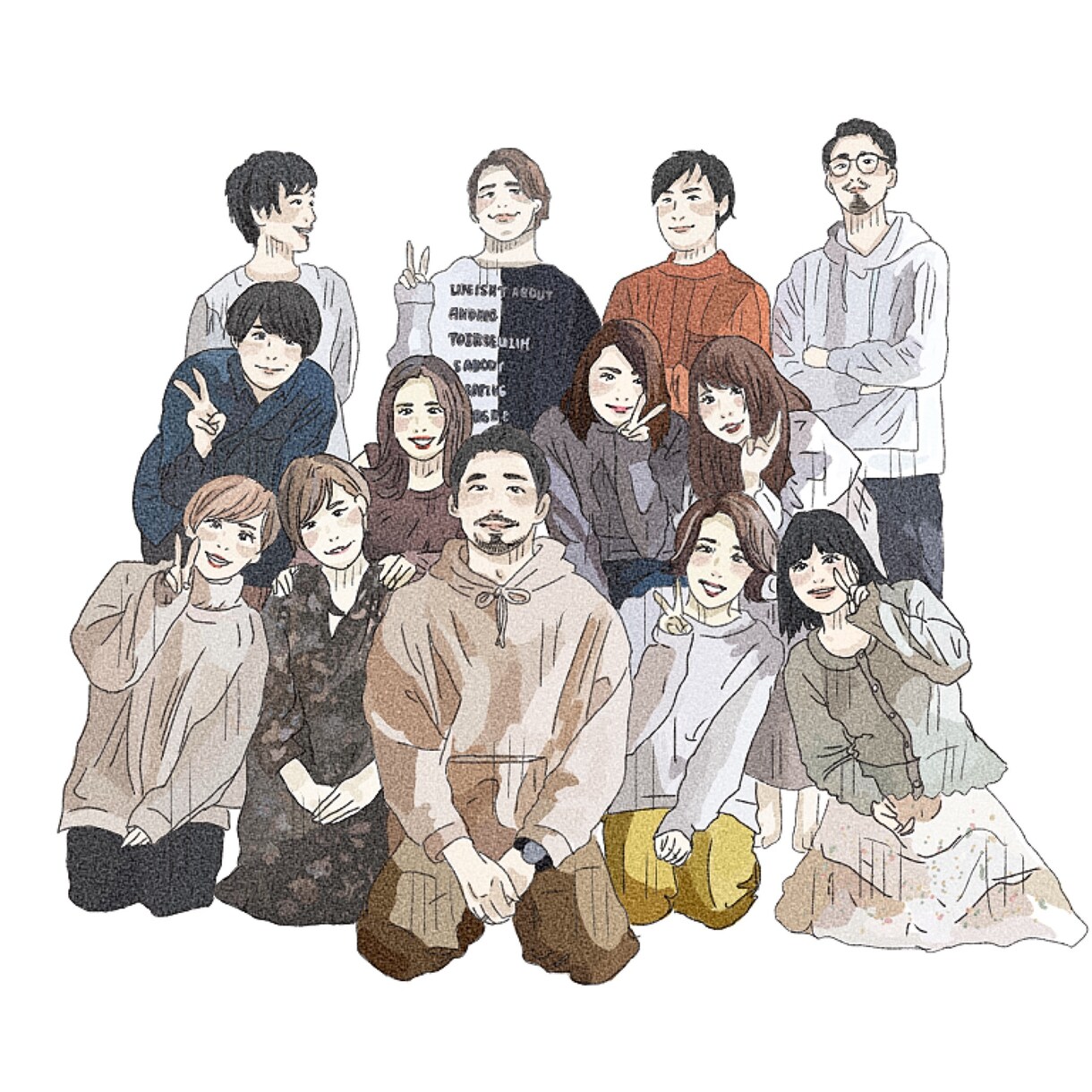 温かみのあるウェルカムボードの絵を描きます あなただけの、そっくりで可愛い今っぽい似顔絵に。 イメージ3