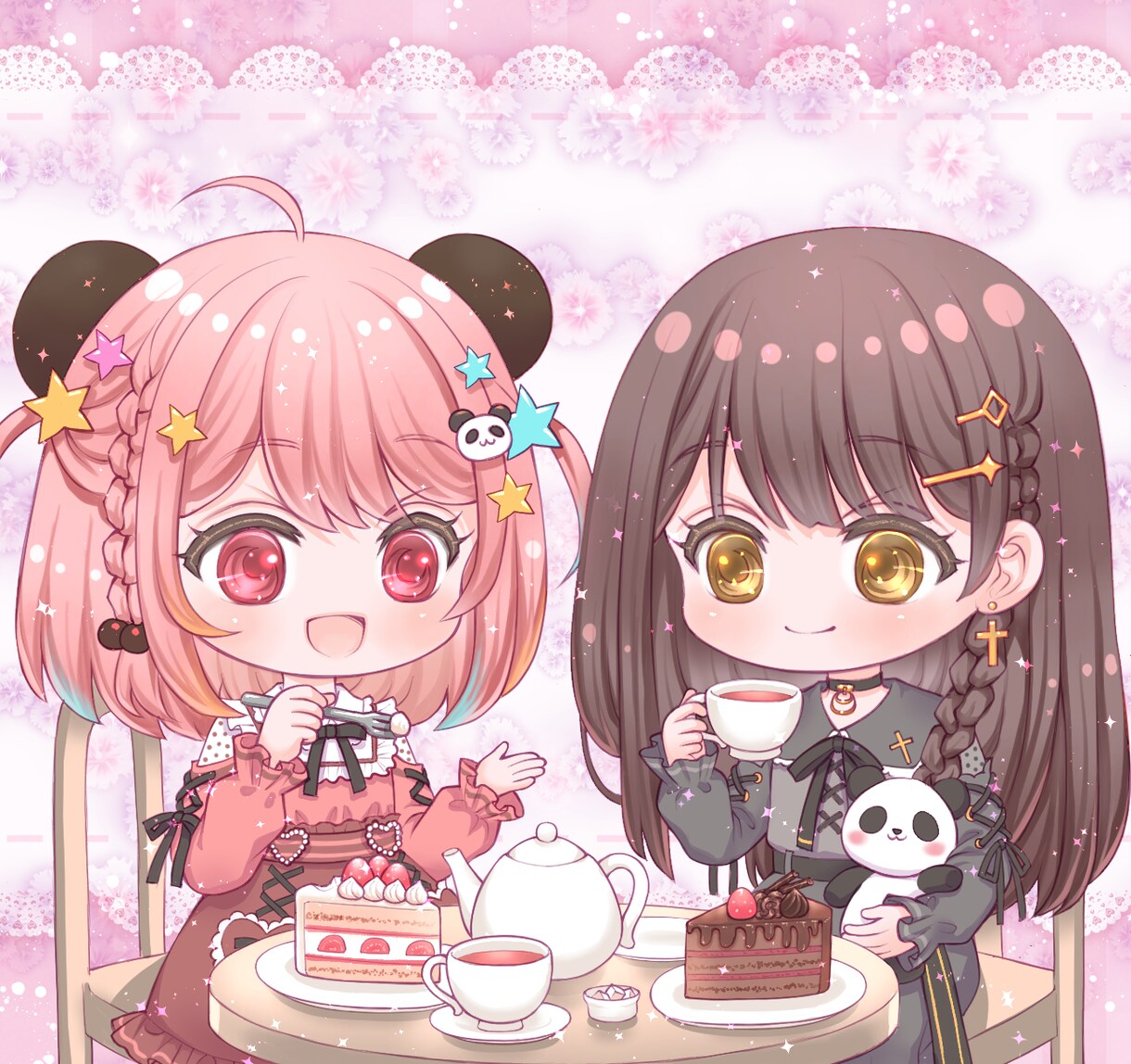キラキラ可愛いミニキャラ描きます あなたのキャラをキラキラな可愛いミニキャラで描きます イメージ3