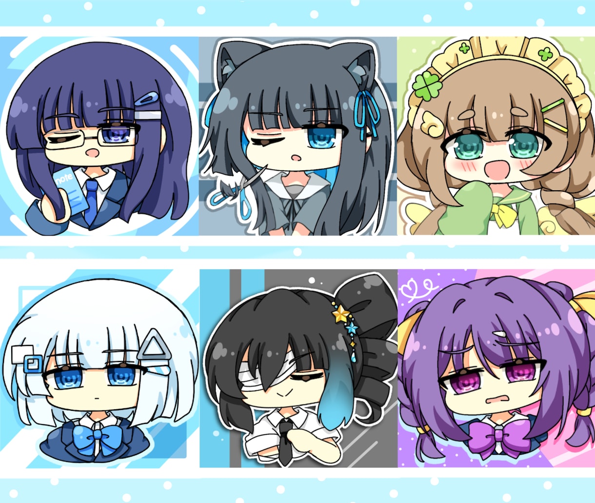 最短1日！ミニキャラのバストアップお描きします グッズ化・商用等OK！透過でのお渡し可！ポップなアニメ塗り イメージ3