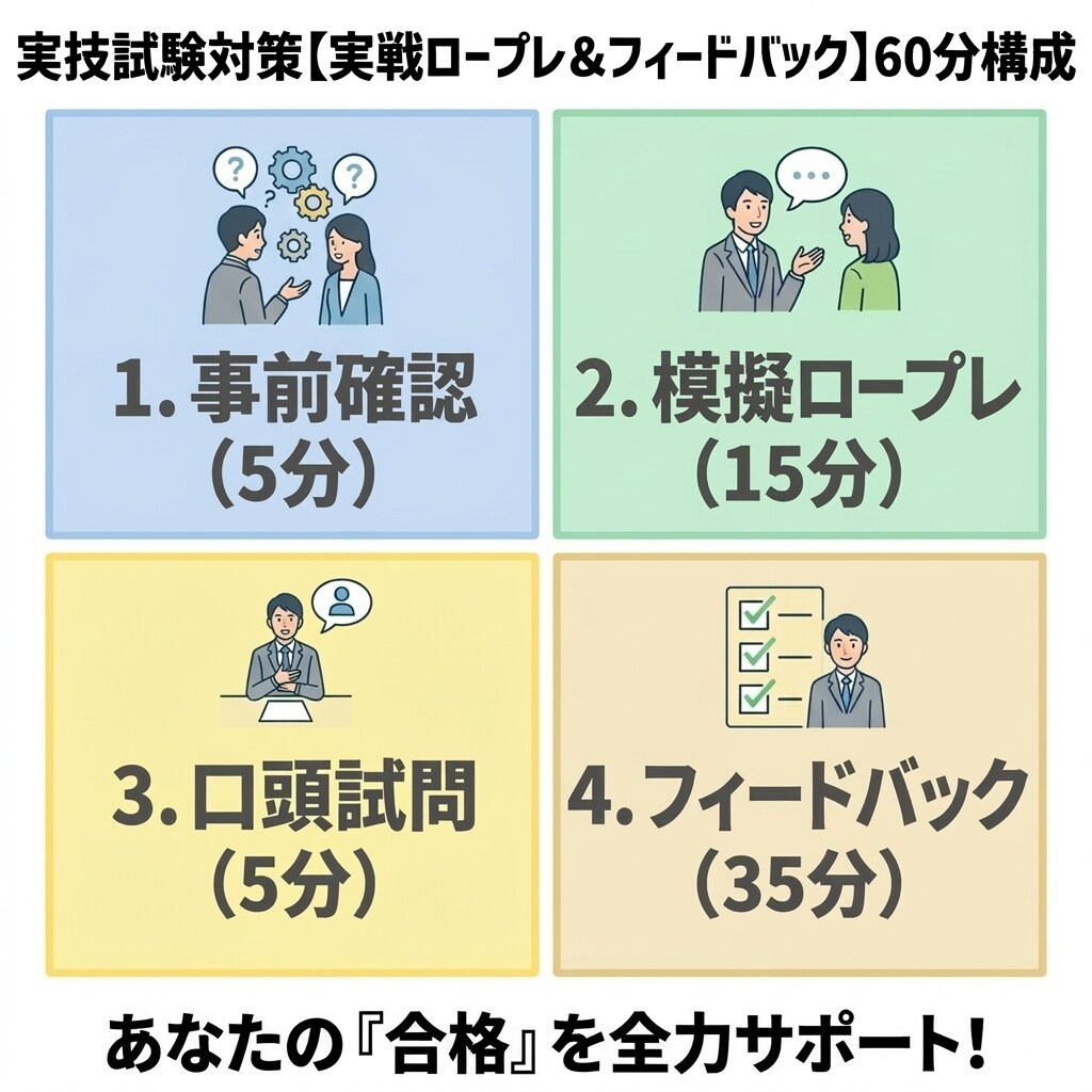 国家資格キャリコン：面接演習と「型」の伝授をします 実技オールA・学科90点で2025年に一発合格した経験を伝授 イメージ3