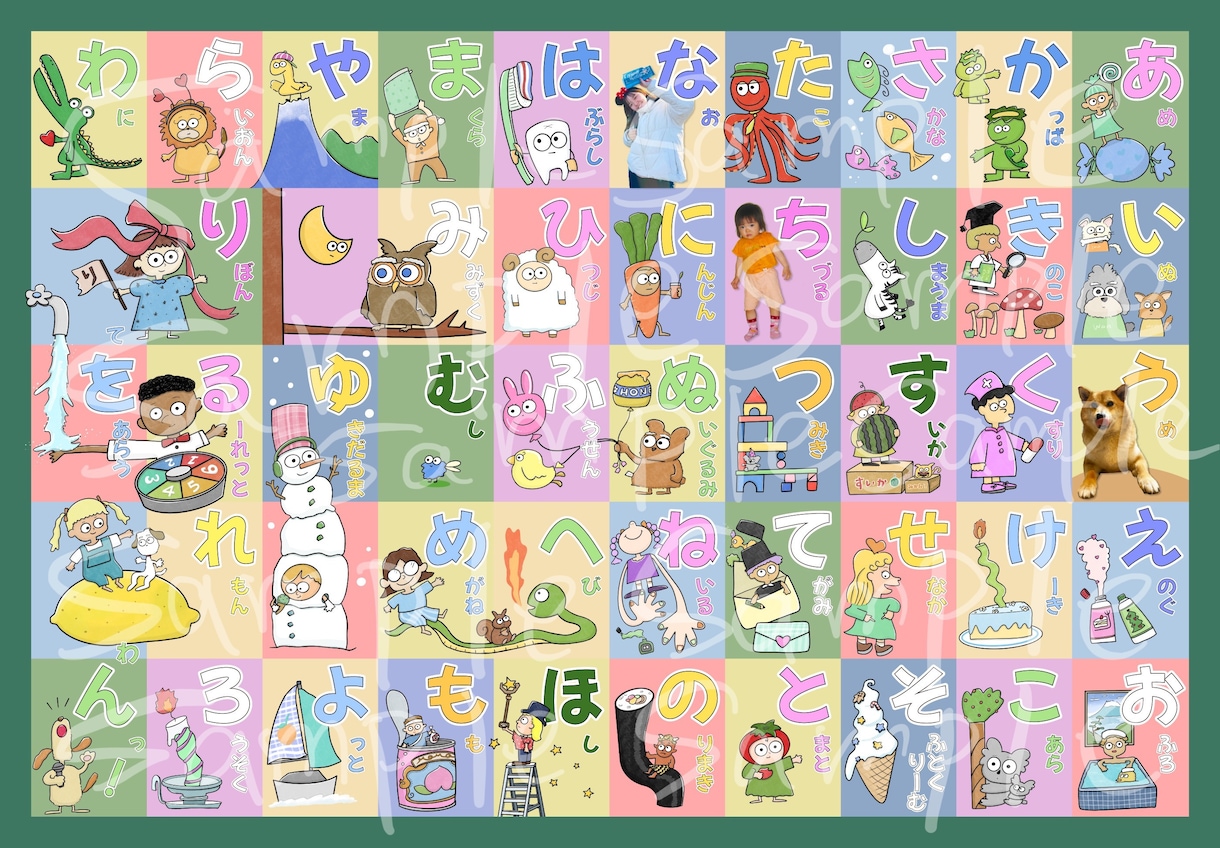 お名前と写真をいれてあいうえお表つくります お子様がいるお友達へのプレゼントにも◎ イメージ3