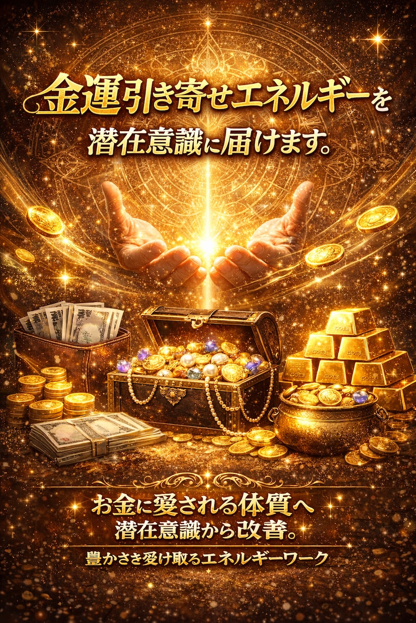 金運引き寄せエネルギーを潜在意識へ直接お届けします お金に振り回される人生から卒業。受け取れる自分へ金運調整施術 イメージ3
