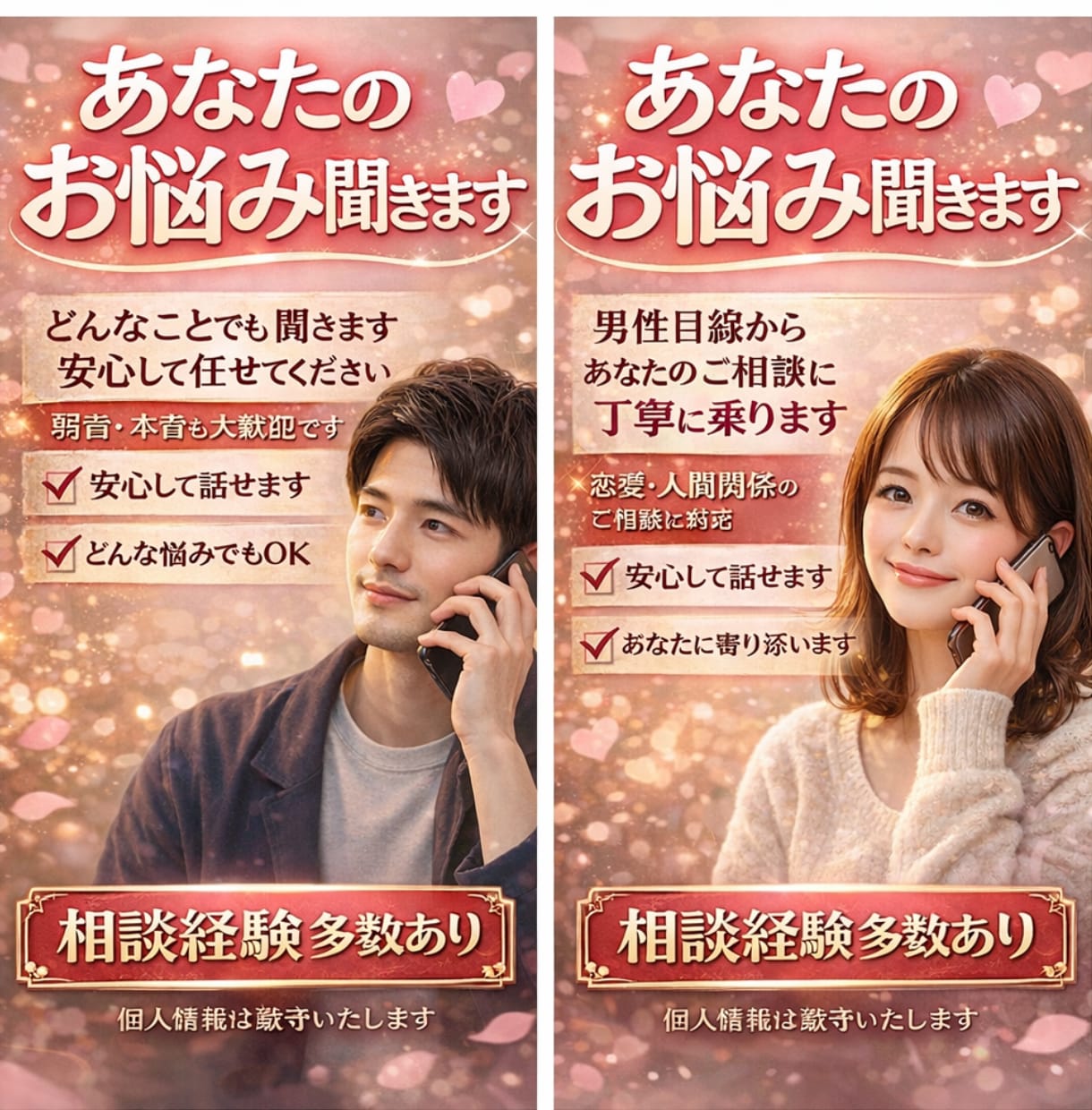 男女問わずなんでも相談OK｜電話で悩み聞きます あなたの相談お聞かせください　どんな事でもOK イメージ1