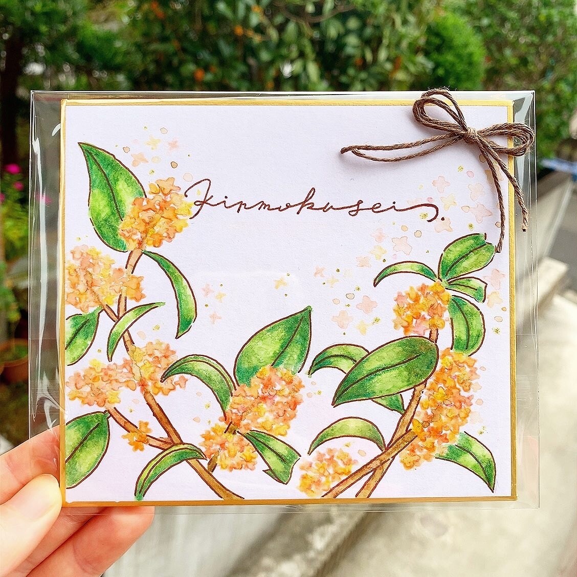 水彩画色紙屋がお好きなイラスト描きます 12cm×14cmの、色紙に水彩画イラスト描きます イメージ6