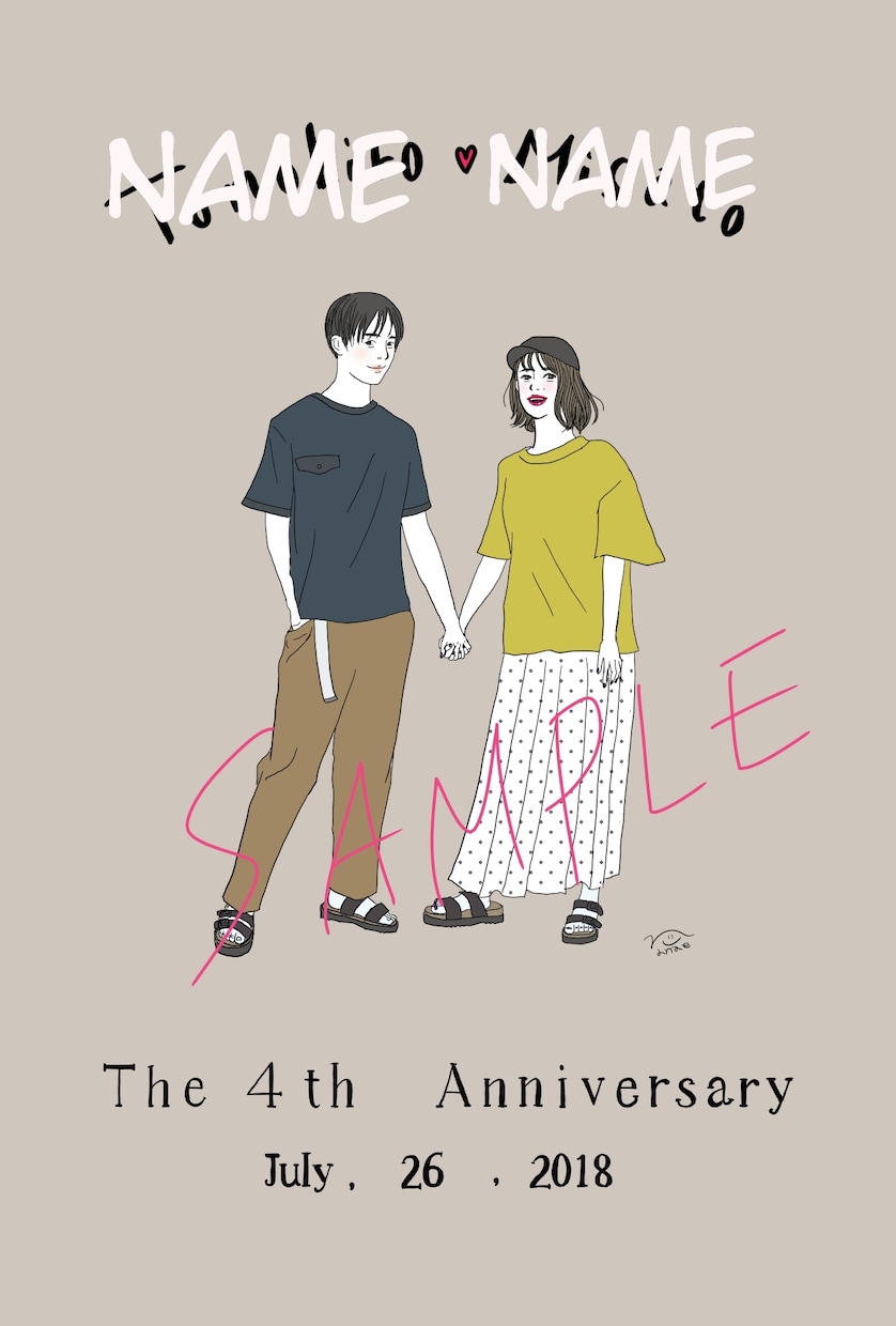おしゃれカップルに♡ラブラブ似顔絵描きます (´∇｀)アイコンや、記念日や恋人へのプレゼントに☆ イメージ3