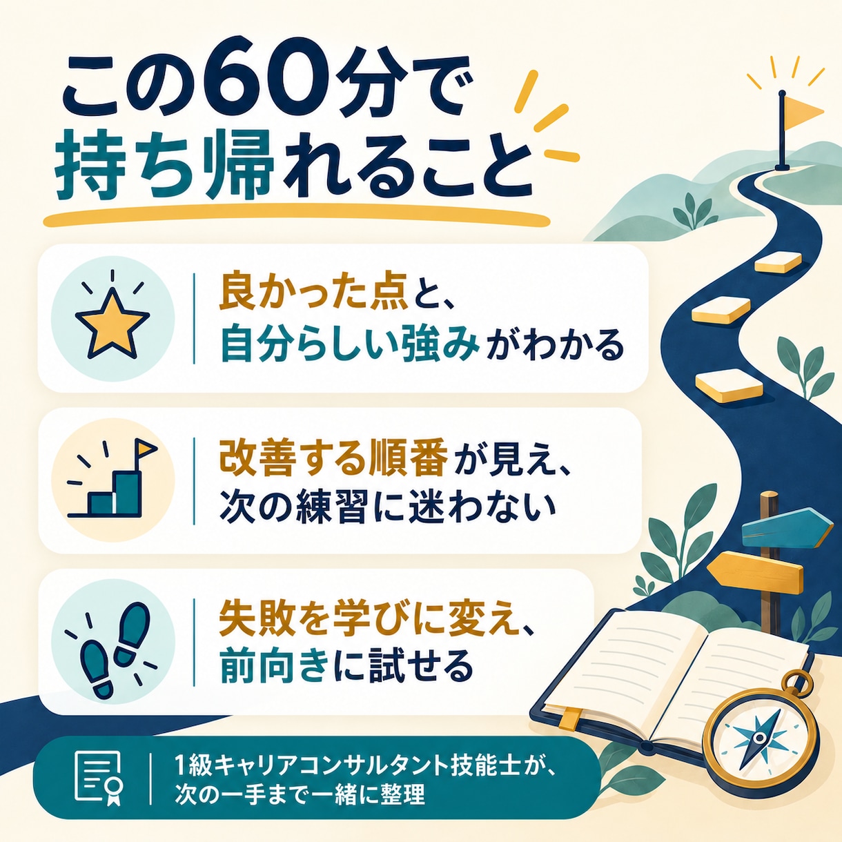 キャリコン実技試験の課題と次の一手を整理します 1級キャリアコンサルタント技能士が改善点を言語化 イメージ3