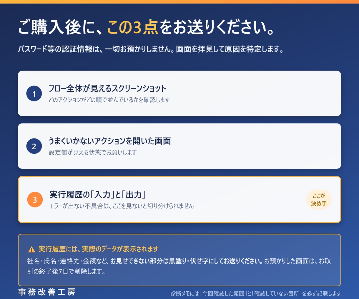 PowerAutomateの詰まりを診断します AIに聞いても動かない…原因を特定し、直し方をお渡しします イメージ3