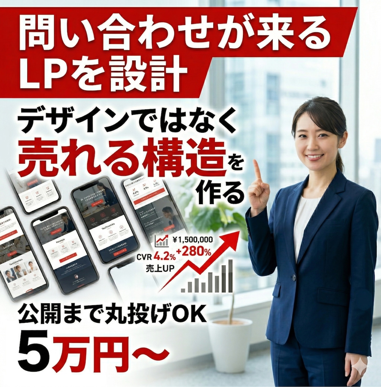 財務×マーケのプロが公開まで込みでLP制作します 構成設計から公開URLまで。経営者が作ります。 イメージ1