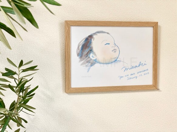 赤ちゃん、お子様の似顔絵を描きます 出産お祝い、プレゼントや誕生日の記念にいかがですか？ イメージ2
