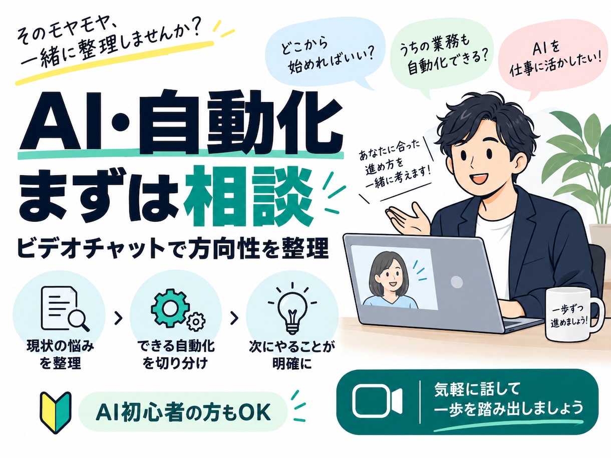AI・自動化できる業務を30分で診断します 面倒なPC作業を整理し、AI・GAS等最適な改善方法をご提案 イメージ2